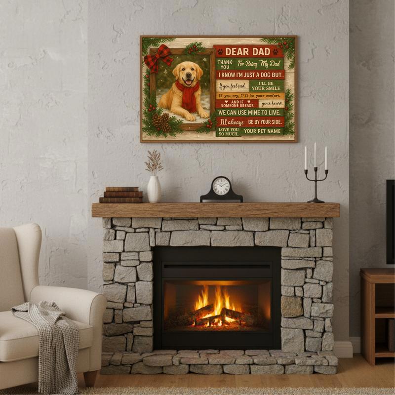 Heartfelt Custom Fall Dog Portrait Gift For Dog Dad Canvas