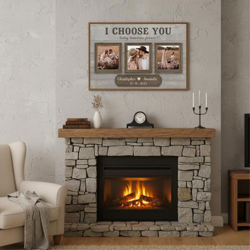 'I Choose You' Proposal Photo Collage Gift For Couples Canvas