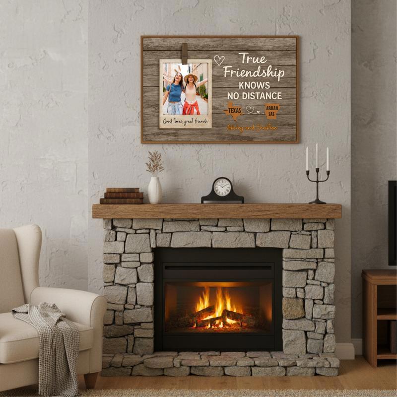 Keep Us Close - Custom States & Photo Friendship Canvas