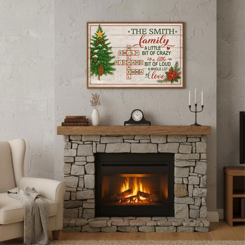 Meaningful Christmas Gift - Custom Family Name Crossword Canvas