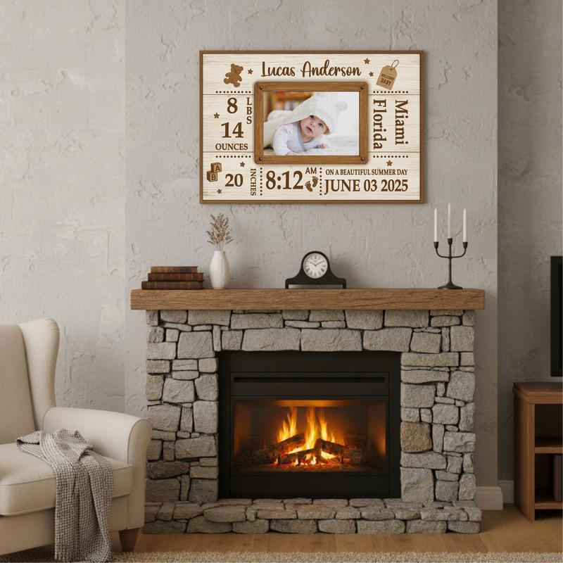 Milestone Baby Canvas - Personalized Newborn Gift Photo Frame