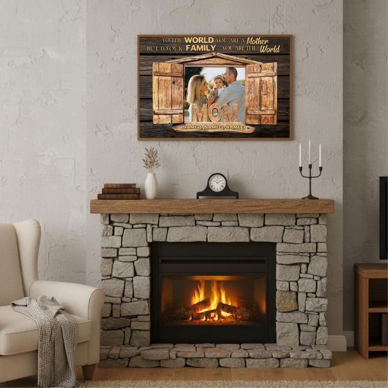 A Mother's World Personalized Photo Canvas Gift Keepsake
