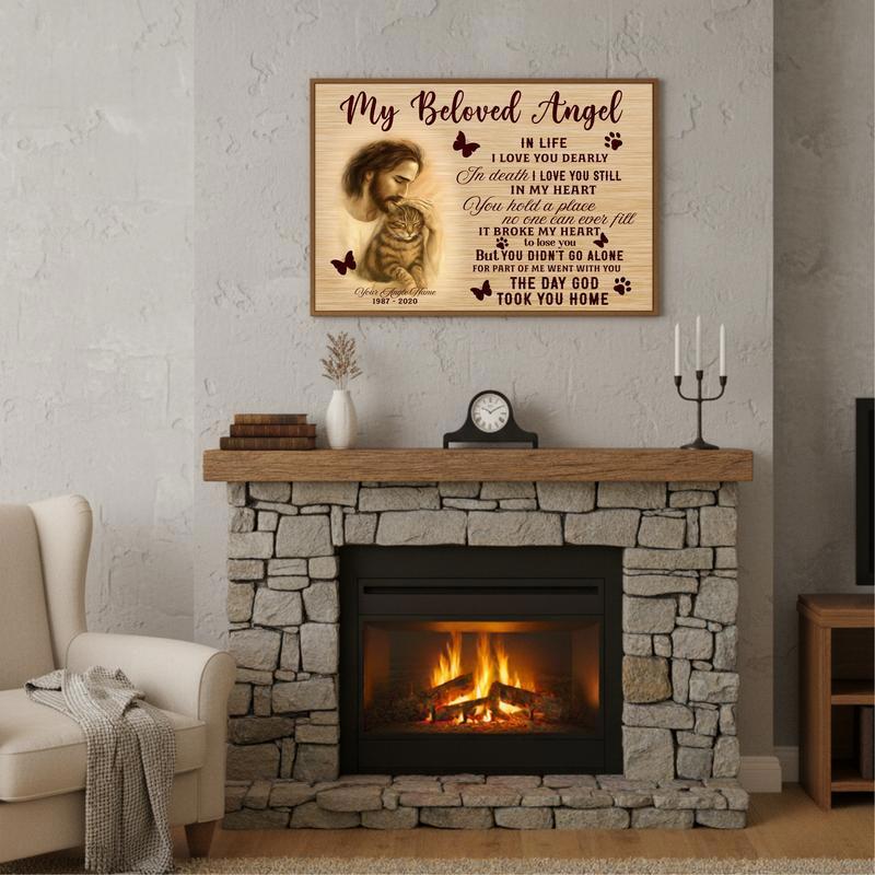 Angel Wings Memorial Canvas A Custom Cat Photo Keepsake