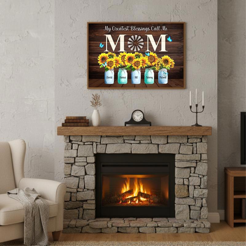 Custom Sunflower Canvas Art My Greatest Blessings Call Me Mom