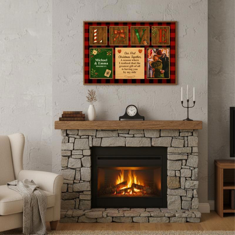 Our First Christmas Together - Custom Newlywed Couple Canvas