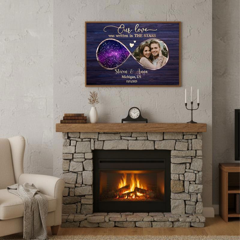 Our Love Was Written In The Stars - Custom Star Map Couple Canvas