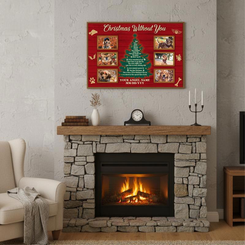 Personalized "Christmas Without You" Dog Remembrance Canvas