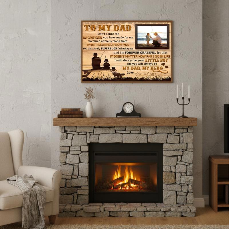 Dad's Custom Fishing Memories Canvas Keepsake from Son