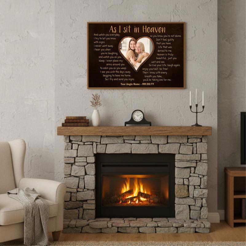 Personalized Poem Keepsake - "As I Sit In Heaven" Memorial Canvas