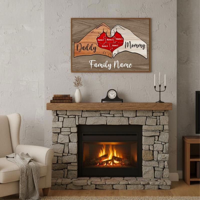 Custom Wooden Puzzle Canvas Heartfelt Family Bond Keepsake