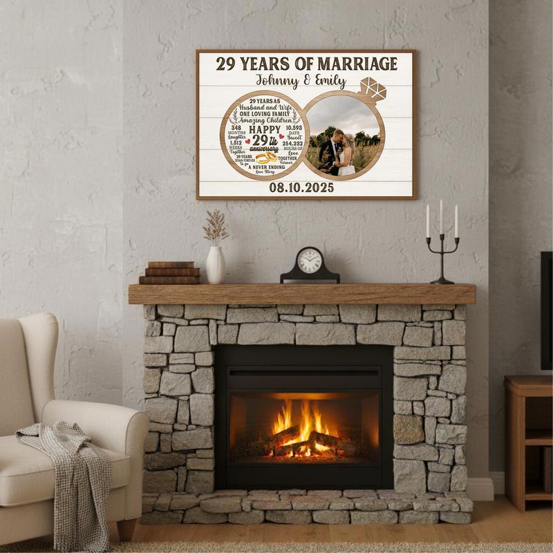 Personalized 29 Year Together Anniversary Photo Collage Canvas