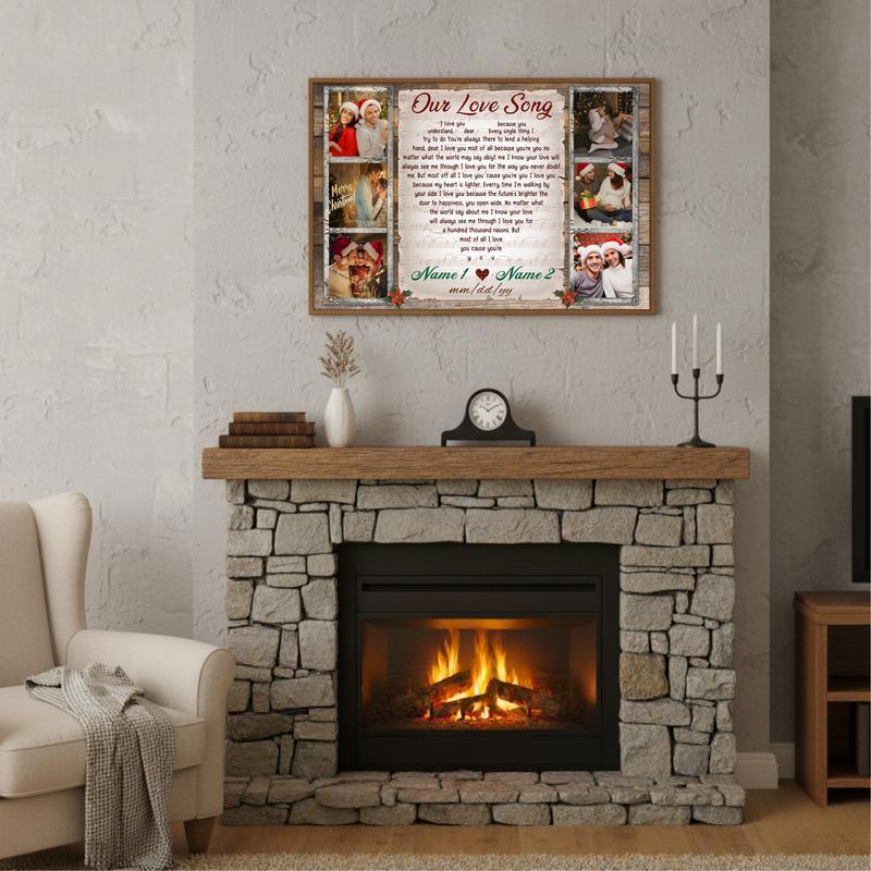 Romantic Gift For Couple - Custom Christmas Love Song Canvas