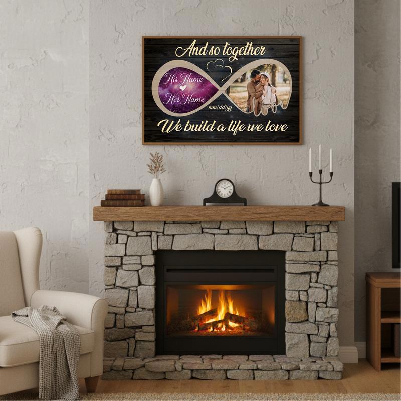 Romantic Star Map & Photo Couple Canvas - Valentine's Day Gift