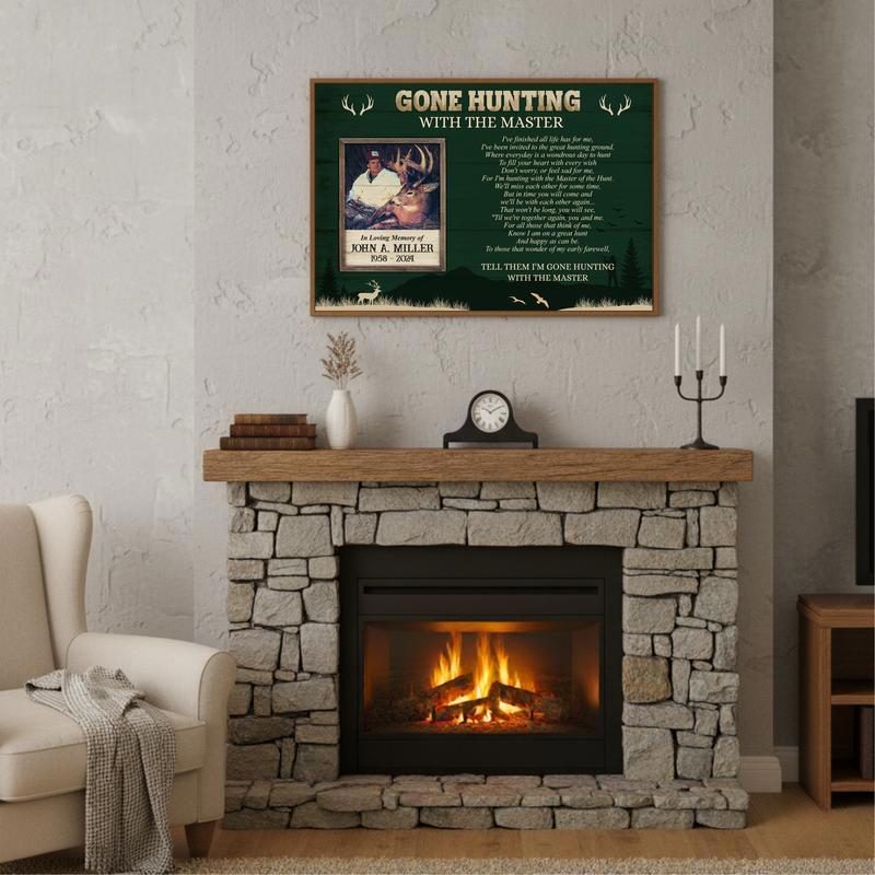 Rustic Tribute To The Master Hunter - Personalized Memorial Canvas