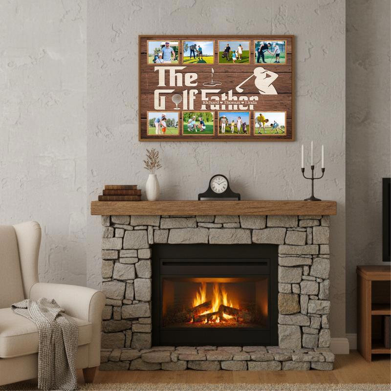 The Golf Father Photo Collage - Personalized Father's Day Canvas