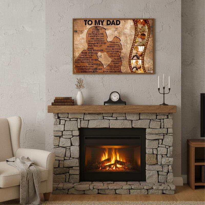 Daughter's Forever Love Dad's Custom Photo Canvas Gift