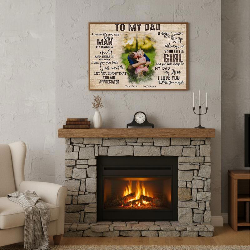 A Daughter's Heart Custom Dad Canvas Gift Keepsake
