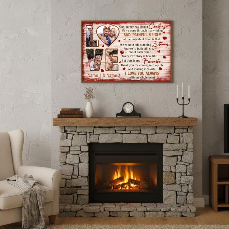 Valentine’s Day Gift Ideas - Custom Couple Photo Collage Canvas Canvas