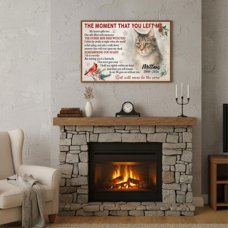 Watercolor Cat Memorial Keepsake - Personalized Christmas Canvas