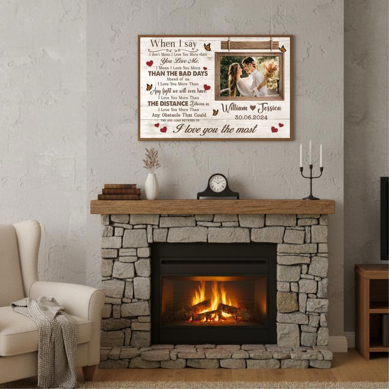 "When I Say I Love You More" Personalized Couple Canvas Print