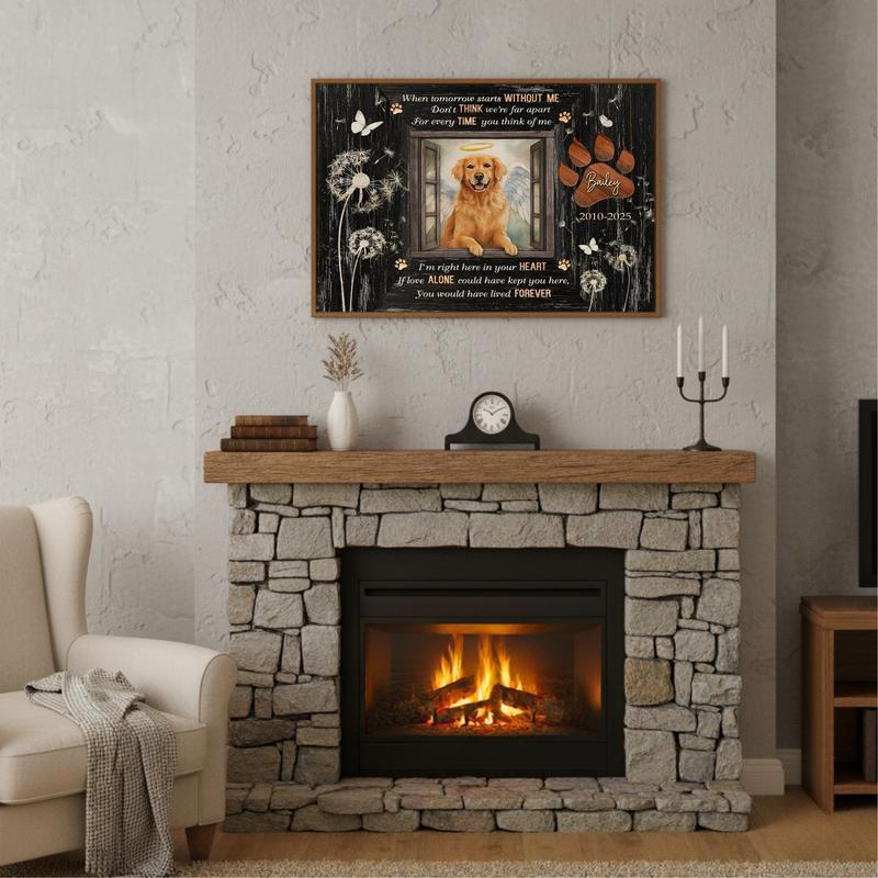 Your Dog's Loving Memory Rustic Photo Frame Canvas