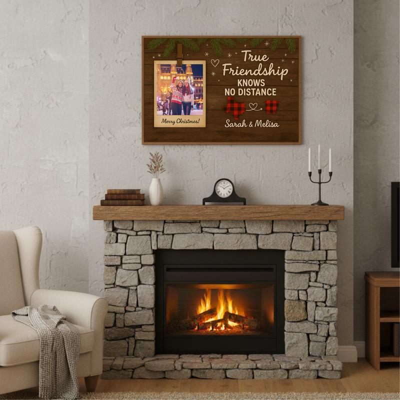 Your Friendship Across States - Buffalo Plaid Photo Canvas