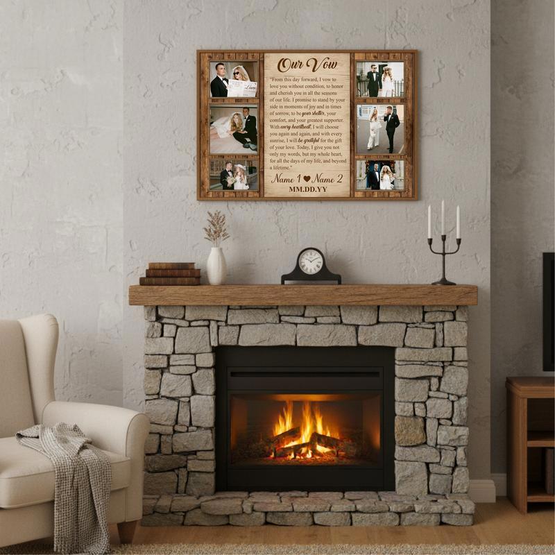 Your Sacred Wedding Vows Custom Photo Memory Canvas