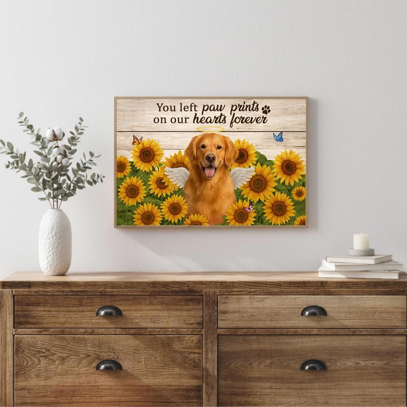 A Forever Loved Dog Portrait Sunflower Farmhouse Canvas