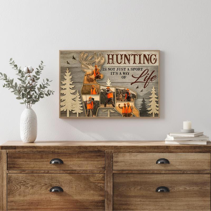 A Hunter's Keepsake - Custom Deer Hunting Photo Collage Canvas