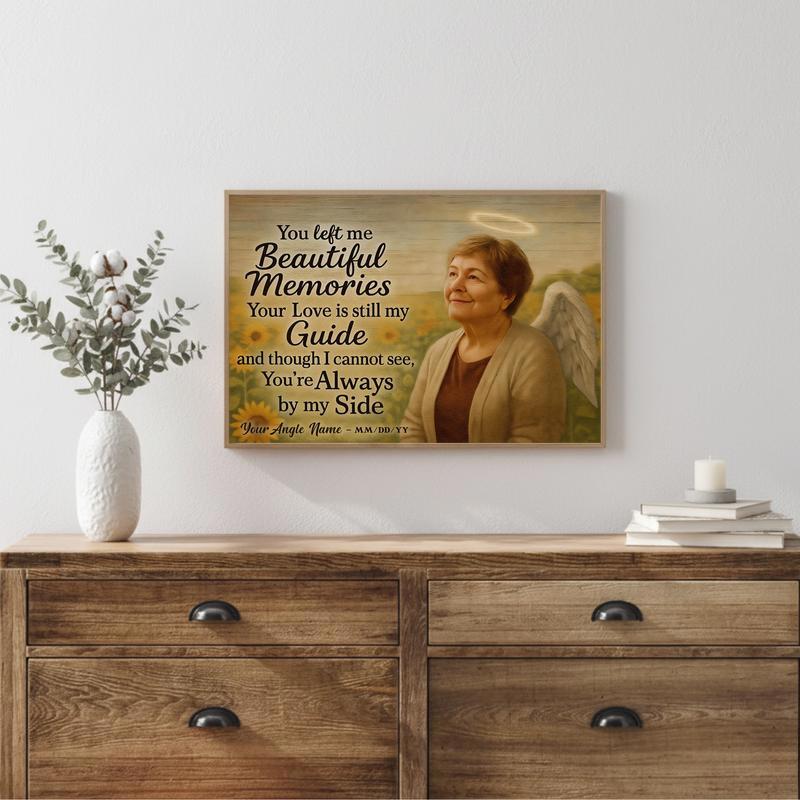A Sunflower Angel's Embrace - Personalized Mom Memorial Canvas