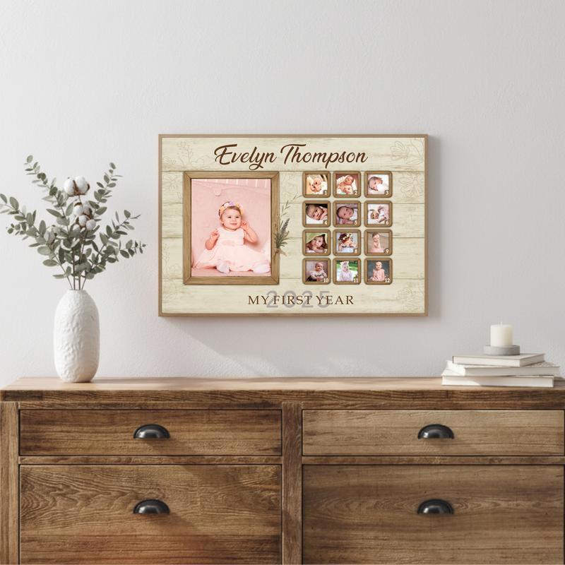 Baby's 1st Year Photo Canvas - Personalized Milestone Keepsake
