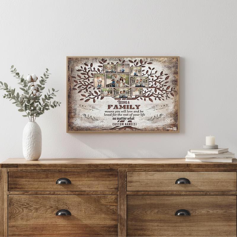 Cherish Family Moments Personalized Photo Wall Decor Canvas
