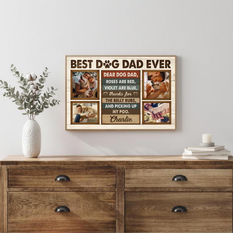 Best Dog Dad Photo Collage - Personalized Father's Day Canvas