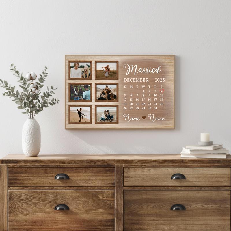 Capture Your Date - Custom Wedding Day Calendar Photo Canvas