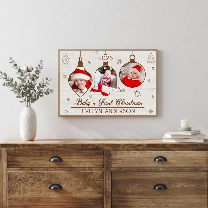 Cherished Baby's First Christmas Personalized Canvas Keepsake