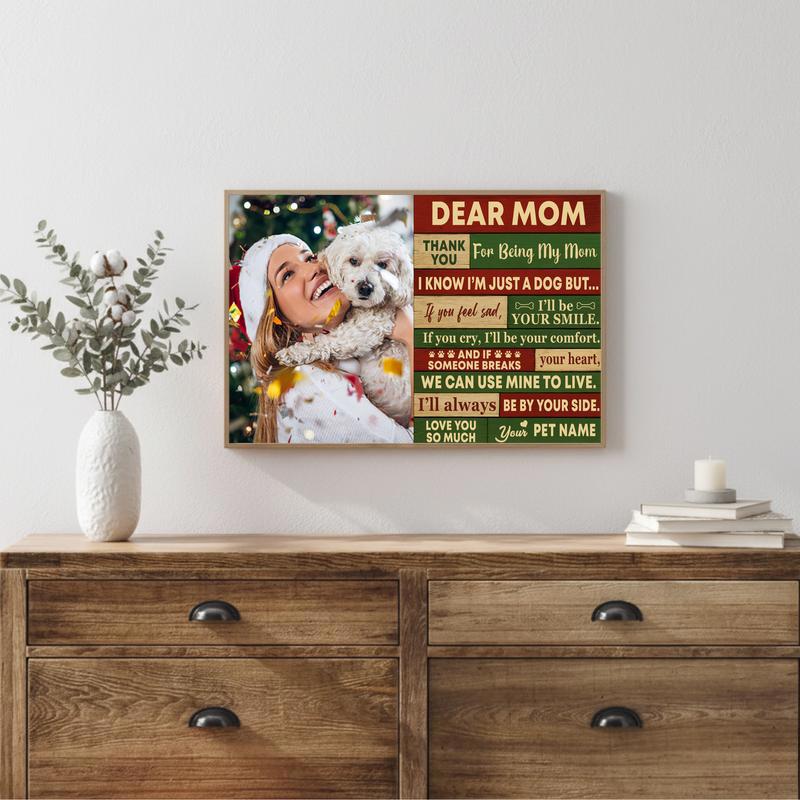 Cherished Bond - Dog Mom's Personalized Quote Christmas Canvas
