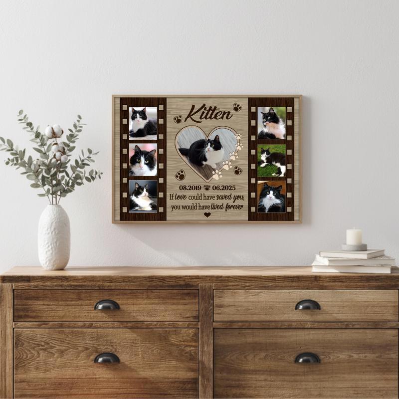 Cherished Cat Memorial Canvas - Personalized Farmhouse Tribute