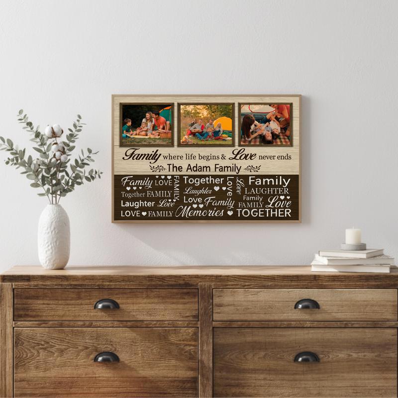 Cherished Christmas Memories - Rustic Quote & Photo Canvas
