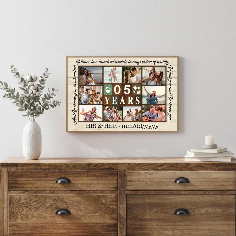 Cherished Years Together - Personalized Photo Collage Canvas Gift