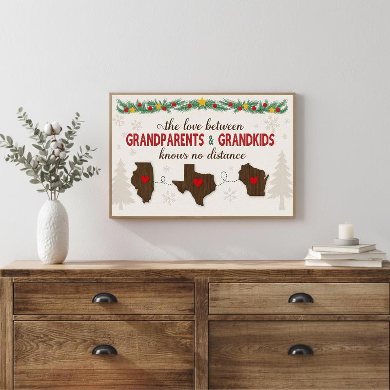 Christmas Custom Long Distance Grandparents And Grandkids Canvas