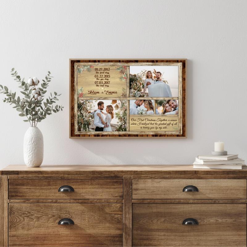 Chronicle Your Love Story - Custom Photo Timeline Christmas Canvas