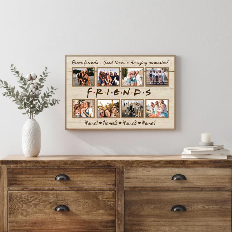 Custom Best Friend Photo Collage Canvas - Unique Friendship Gift