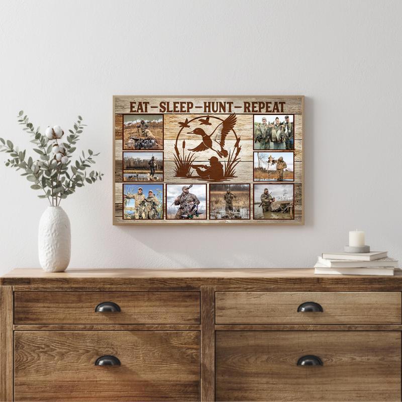 Custom Duck Hunter Photo Canvas - Rustic Waterfowl Collage Gift