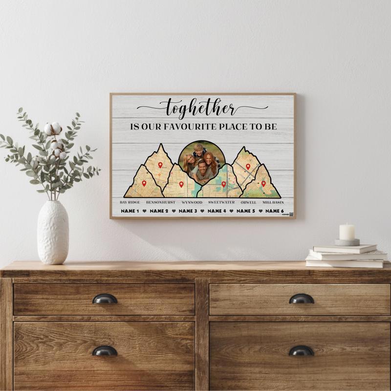 Memories on a Map Personalized Family Keepsake Canvas