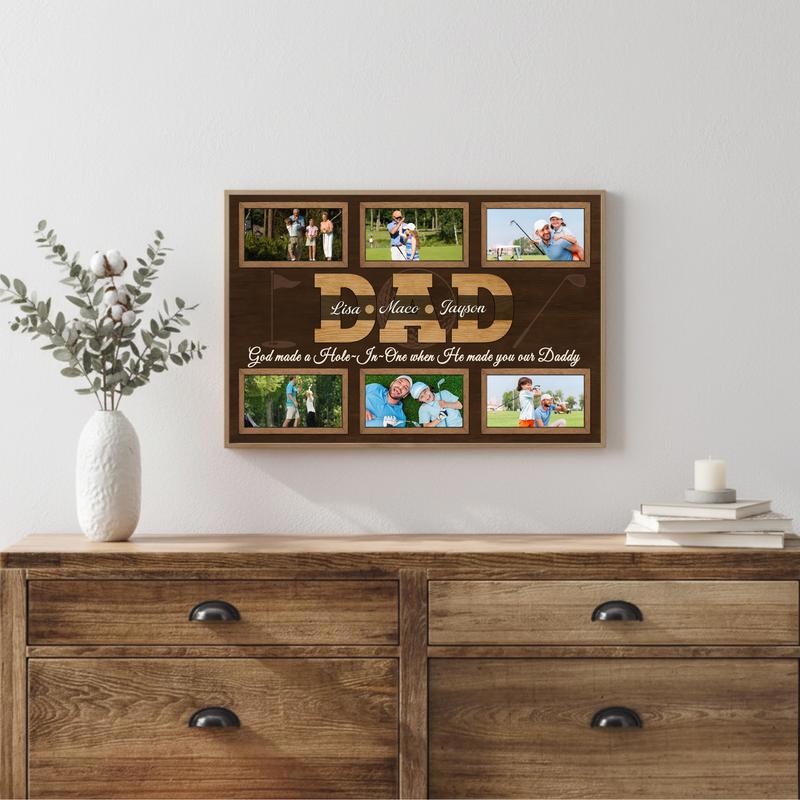 Custom Golf Dad Photo Canvas - Father's Day Or Birthday Gift