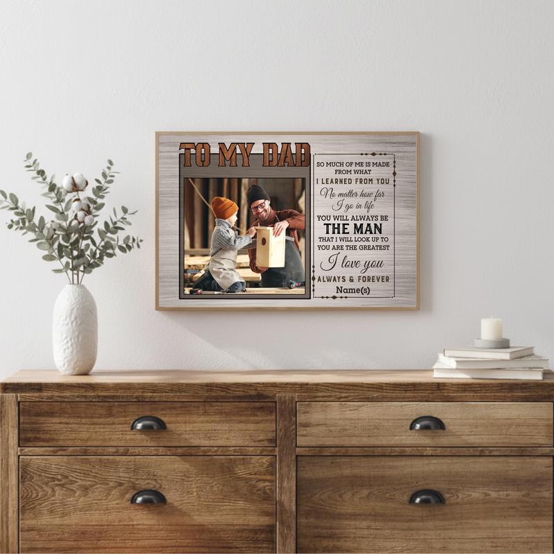 My Mechanic Dad's Shop Personalized Garage Photo Canvas