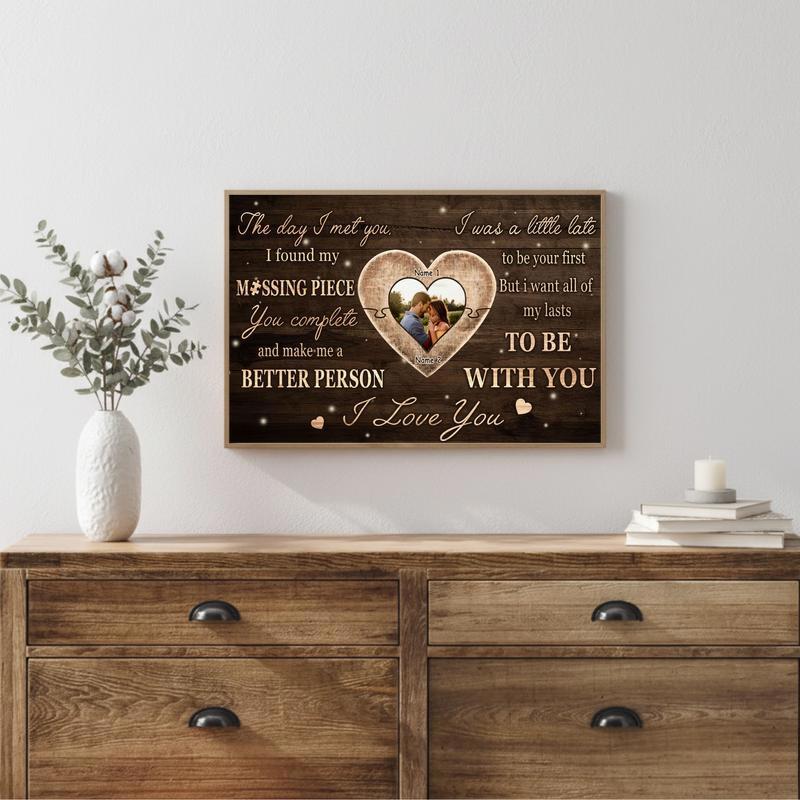 Custom Puzzle Piece Canvas For Couples - Anniversary Love Gift