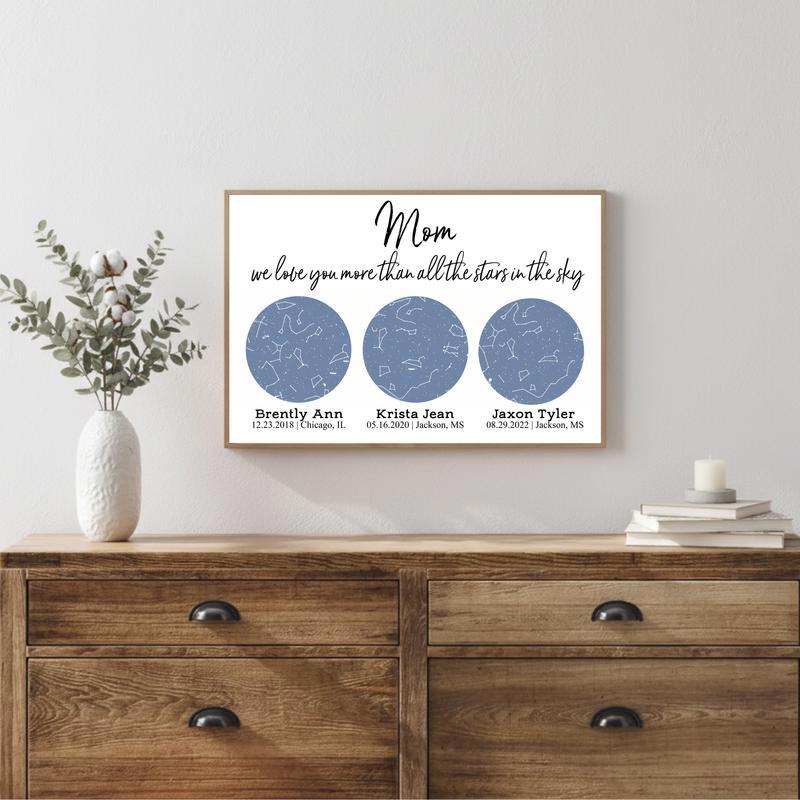 Rustic Star Map Art Mom's Infinite Love Canvas