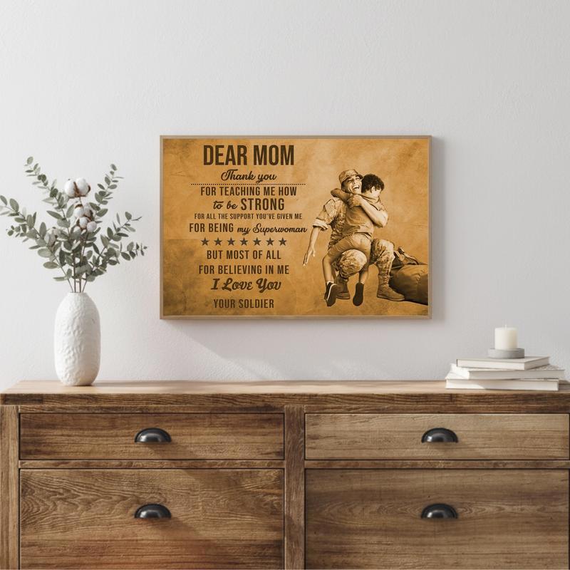 Veteran Mom's Custom Photo Wall Art Canvas