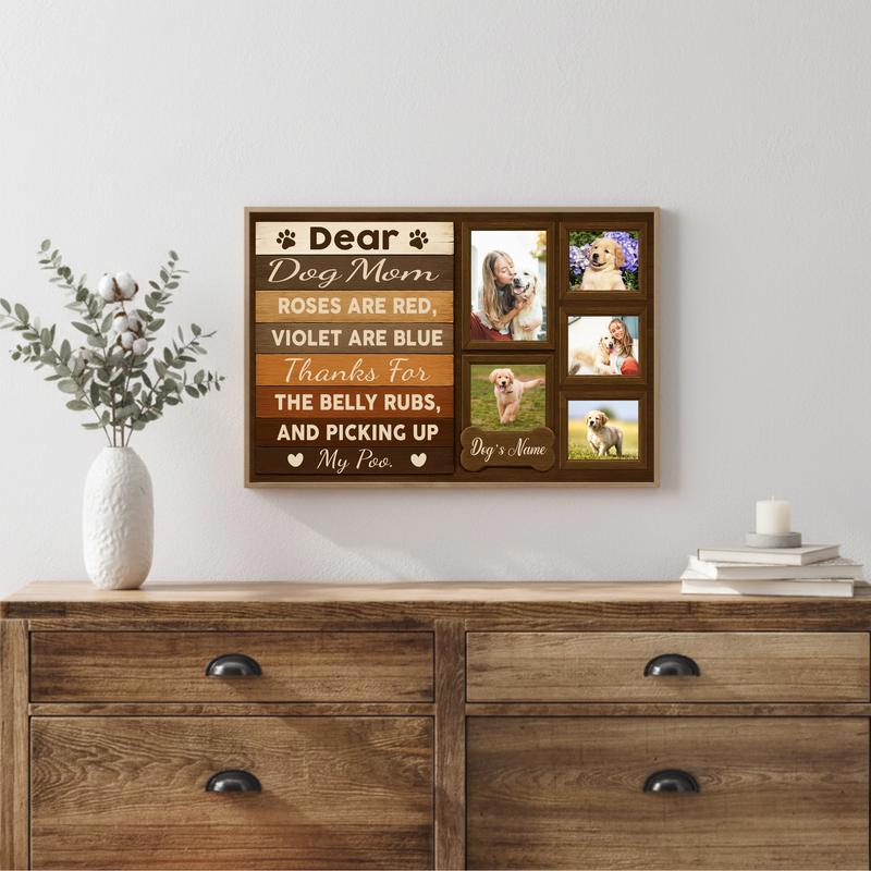 Dog Mom Photo Collage Canvas - Personalized Pet Lover Gift